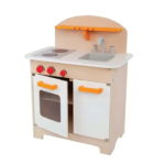 Compact wood kitchen for open ended and pretend play